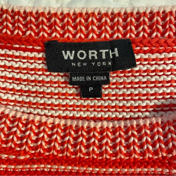 WORTH New York Pullover Knit Cotton Sweater in Red/Orange Size P - Picture 4 of 11